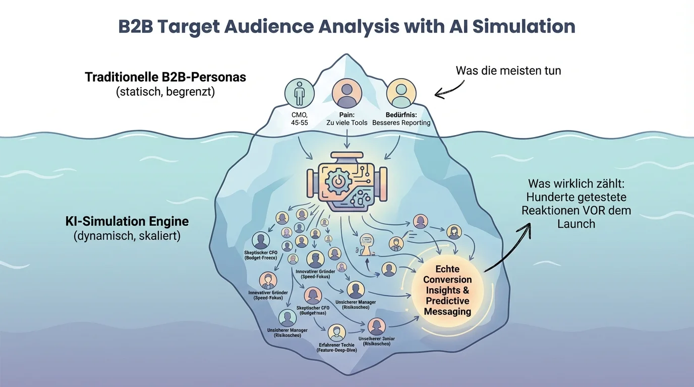 Von ChatGPT zur Simulation Engine: Wie wir Buyer Reactions hunderte Male testen, um echte Conversion Insights zu bekommen